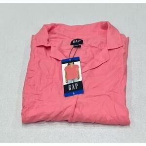 GAP Women's V-Neck Short Sleeve Blouse, Pink, Size L. AL